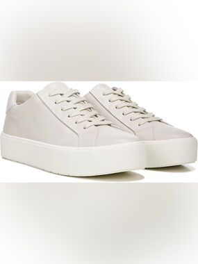 Vince Women's Benfield-B Offwhite Leather Platform Sneakers Size EUR 36 (6M US)